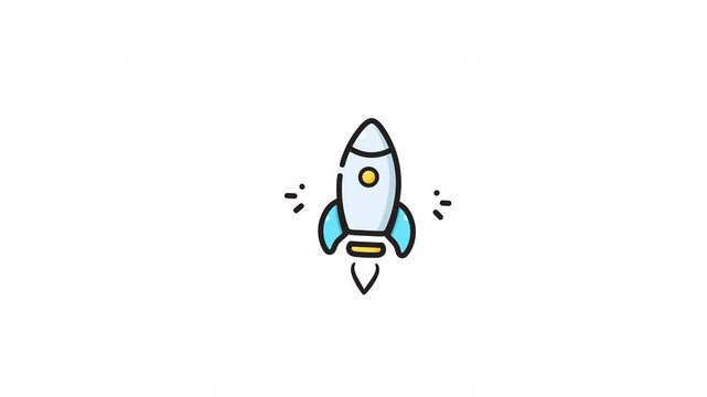 Rocket icon for various design projects. Ideal for logos, website icons, app symbols, educational materials, and kids products.