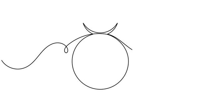 Continuous single line Taurus symbol animation minimalist one line art horoscope video intros and bull zodiac predictions astrology YouTube channels motion graphic moving on white background