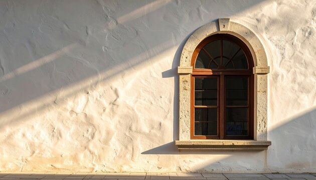 arched window shadow clean wall