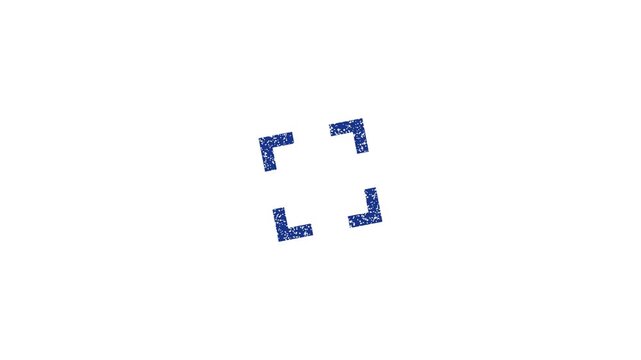 Animated Blue Grunge Focus Frame Icon - Camera Viewfinder Corners, Targ Crosshair Fullscreen Bracket & Selection Indicator Graphic for Video Transitions, UI Elements & Tech Projects