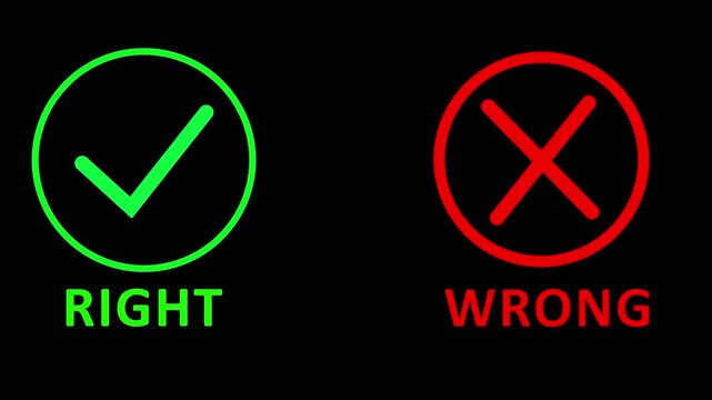 Blue YES checkmark and red NO cross symbols on a dark grid background image photo