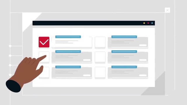 Hand Filling Online Form Survey Questionnaire UI Interface 2D Vector Motion Graphics Animation