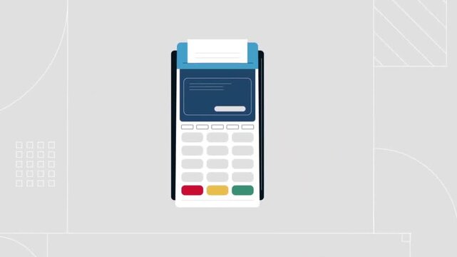 POS Terminal Payment Card Terminal Financial Transaction Processing 2D Vector Animation