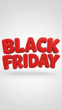 Bold red three dimensional text displaying the words Black Friday