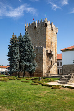 Medieval tower of Chaves Castle, Portugal, on a sunny summer&rsquo;s day