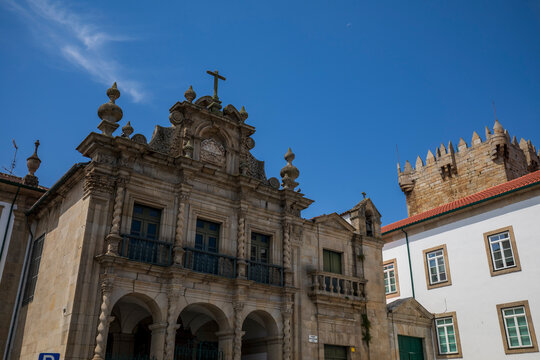 The Baroque interior of the Church of Santa Mar&iacute;a la Mayor in Guarda, Portugal 