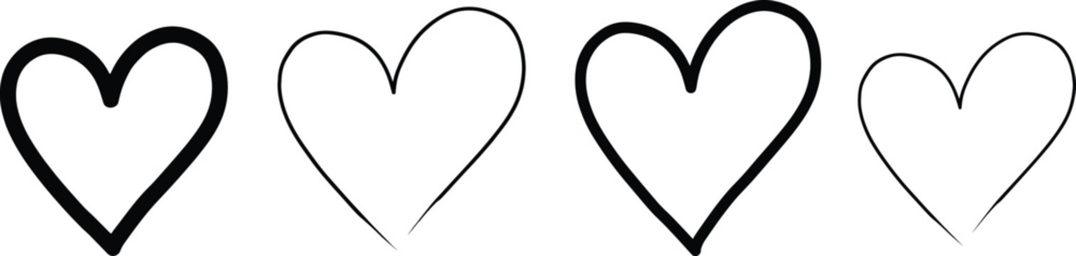 Heart Outline and Love Symbol Icon Collection