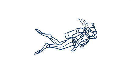 Illustration of a scuba diver swimming underwater. © Darfa66