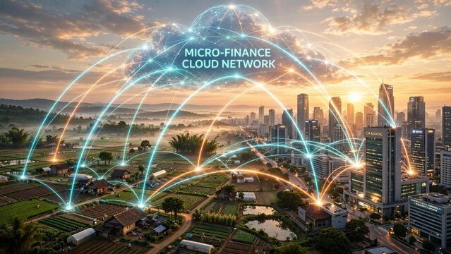 Micro Finance Cloud Network Connecting Urban and Rural Areas.
