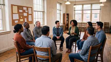 Obraz premium Adults begin a welcoming workforce orientation circle together