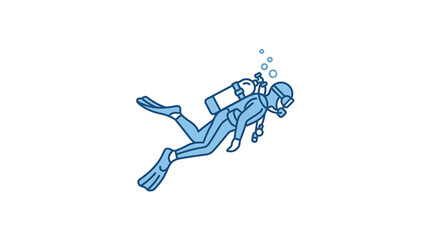 Illustration of a scuba diver exploring underwater. © Areda