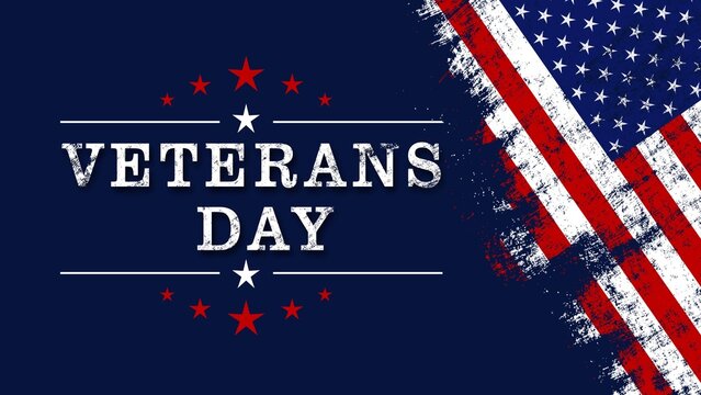 Veterans Day - Honoring All Who Served Poster - banner with american colors design and typography - American national holiday - 3D Illustration