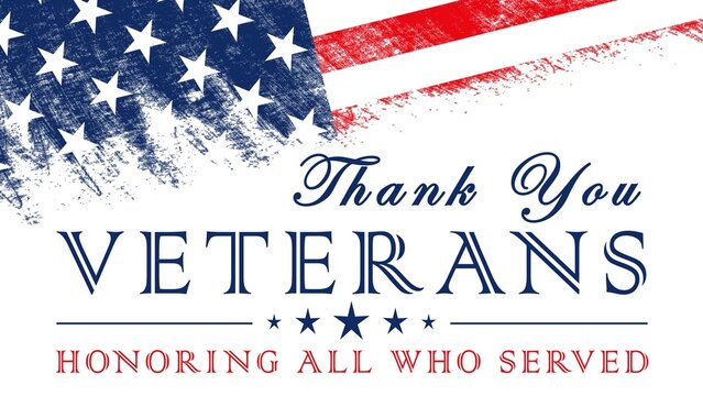 Thank You Veterans - American national holiday - Honoring all who served - Veterans day design - 11th of November - banner with american colors design and typography - 3D Illustration