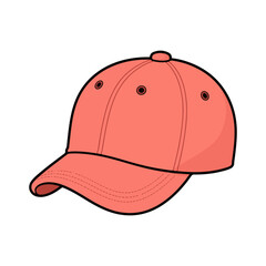 Fototapeta premium Coral Baseball Cap Vector Illustration