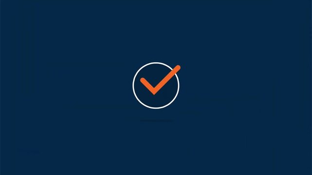 Orange Check Mark Animation Success Completed Selection 2D Vector Flat Motion Graphic
