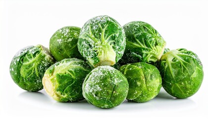 Fototapeta premium Frozen Brussels sprouts isolated