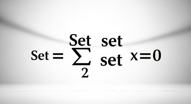 Abstract Mathematical Concept Presentation Algebraic Set Notation With Summation Symbol Representing Abstract Data Structures and Symbolic Logic for Educational Purposes