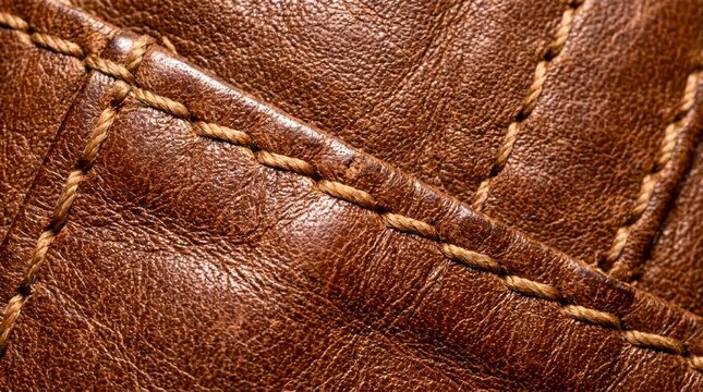 Rich brown leather with precise stitching