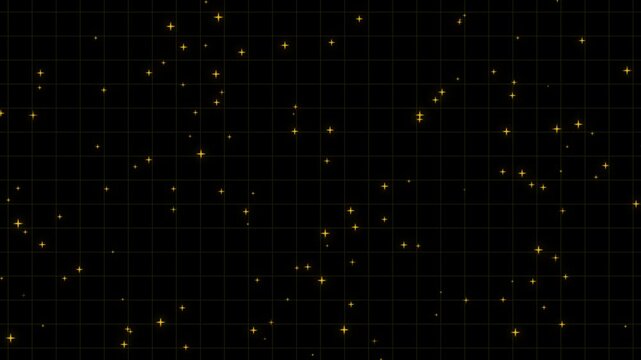 Abstract background with shiny glowing stars, fairy twinkle stars on black screen 4k sparkle single star glitter, sparkle, twinkle animation. 