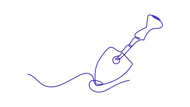 Shovel Continuous line draw Full length single line animation.