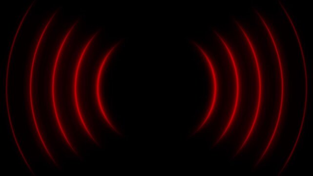 Abstract neon radio waves. Wave diffusion animation, Neon Radio Waves Animation, Seamless Loop Searching process in futuristic interface, connection signal concept,