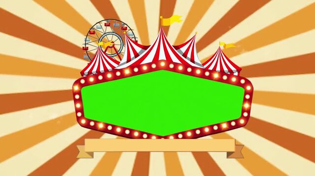 Carnival Circus Marquee Green Screen Motion Graphics Background