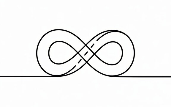 Endless loop symbol representing infinity and continuous motion on a simple background.