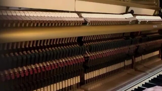 The Inside of a Piano While Playing