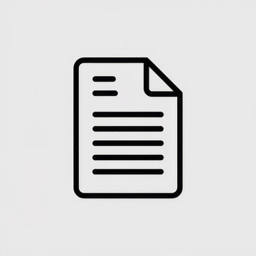 Clean icon representing a document with text, symbolizing information and paperwork.