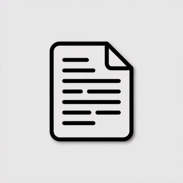 Clean icon representing a document with text and a folded corner.