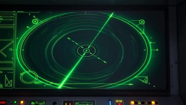 Vintage Radar Scan with Beeping Targets