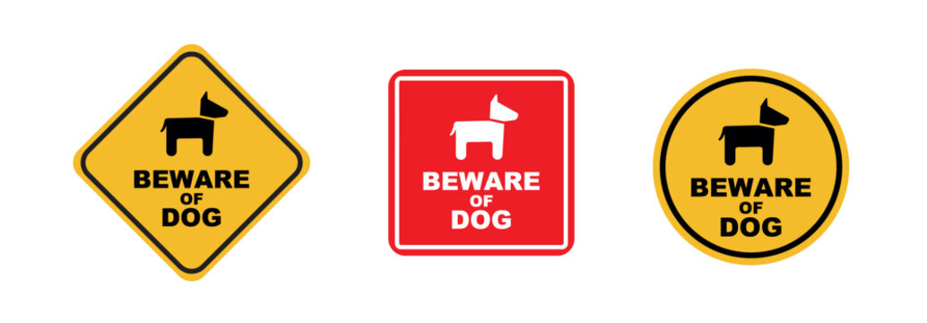 beware of dog vector sign