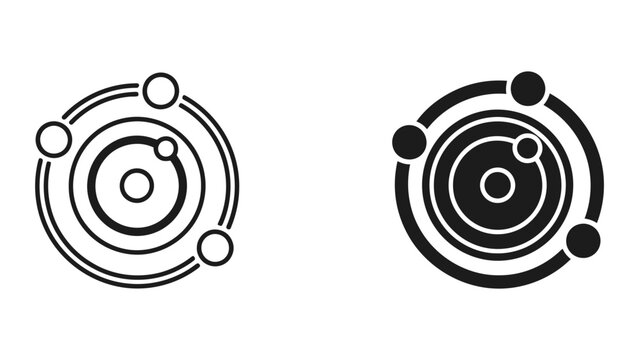 Dual Mechanical Gears in Motion Line Art Vector Illustration