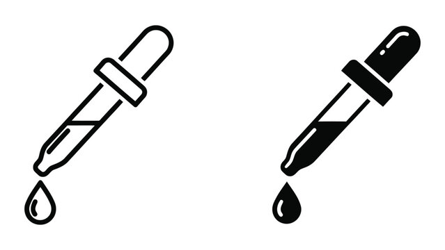 Two Medical Syringes with Needles Isolated on White Background Vector Illustration