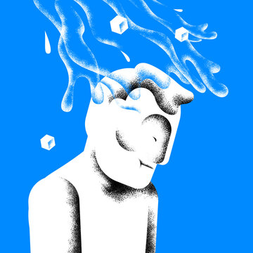 Two people facing each other. Ice bucket challenge