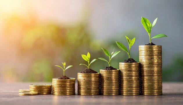 wealth building with stacked coins