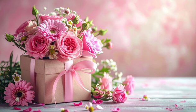 Mother Day flowers with gift box