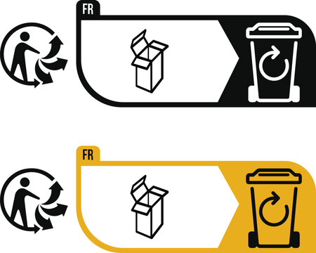 Triman Recycling France Label Packaging Industry Icon Sign