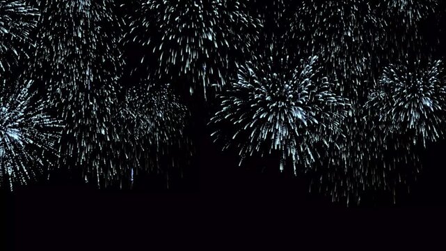 Blue Fireworks Loop Motion Background Seamless Bright Particle Explosion For Celebration Event VFX. Blue fireworks for baby boy celebrarion
