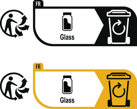 Triman Recycling France Label Glass Industry Icon 