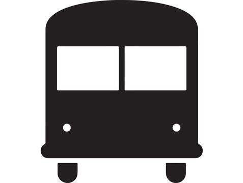 Passenger Train Front View Icon for Railway Transportation, Public Transit and Travel Services Vector