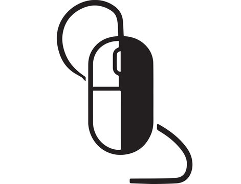 Computer Mouse Icon for Desktop Navigation, Office Work, Gaming and Digital Technology Vector
