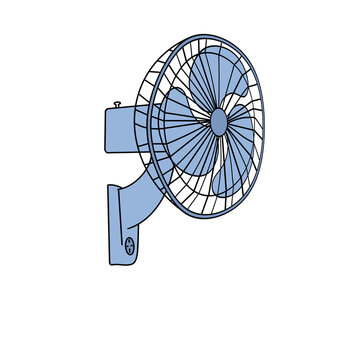vector blue wind turbine fan