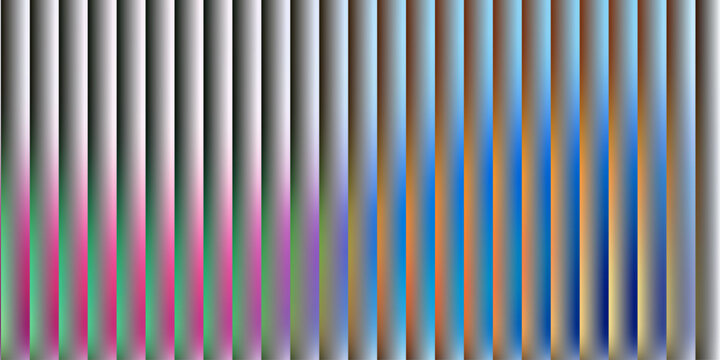 Abstract digital background featuring vertical stripes with a gradient transition from monochrome grey to vibrant multi colored hues