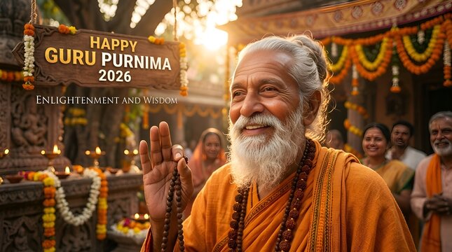 Happy Guru Purnima 2026: Enlightened Guru Blessing and Wisdom