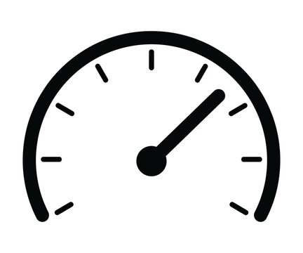 Gauge meter analog dial indicator speed vector icon silhouette