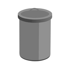 Obraz premium Trash can icon with lid. Furniture and home accessory for waste management, recycling, and office supply. Simple flat style vector symbol isolated on clean white background.