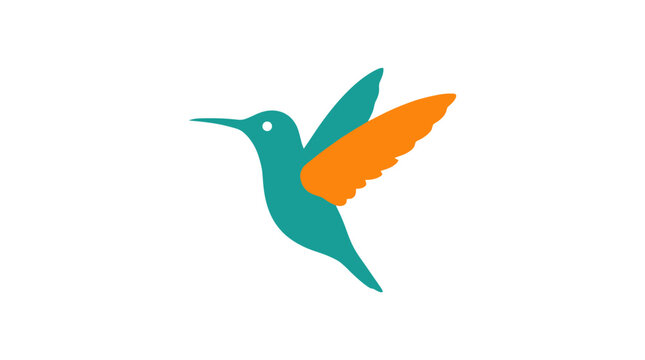 Minimalist hummingbird logo icon