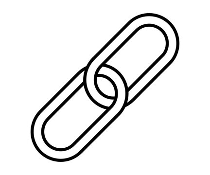 Chain link connection hyperlink bond interface vector icon silhouette