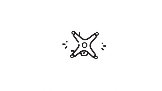 Simple minimalist quadcopter drone icon perfect for tech websites, presentations, education materials, and branding merchandise design projects.